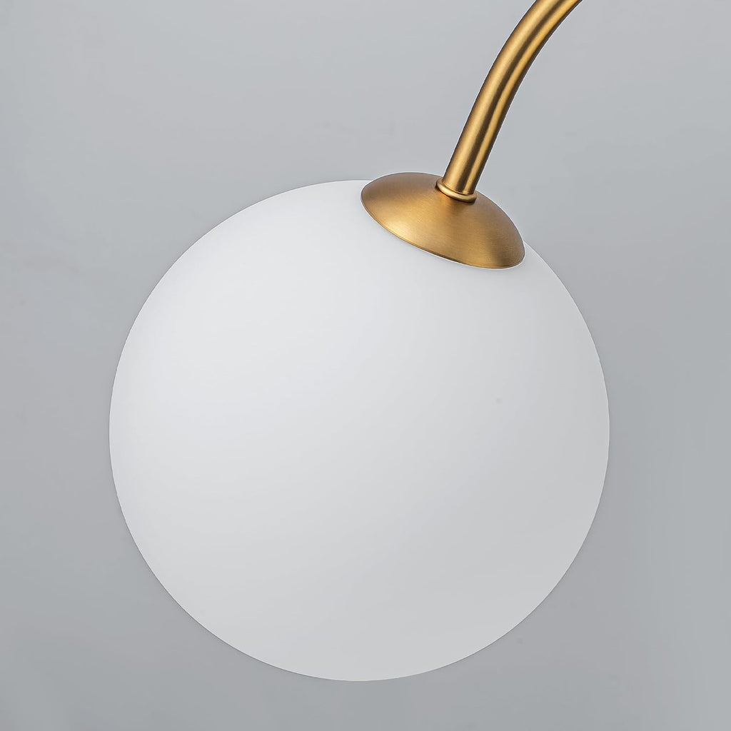 Gold Milk Glass 4-Light Globe Chandelier