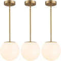Gold Opal Glass 3-Light Globe Pendant Light