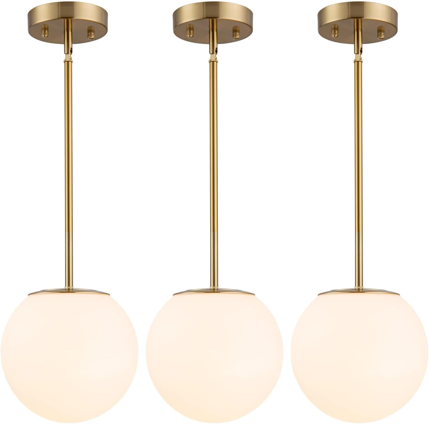 Gold Opal Glass 3-Light Globe Pendant Light