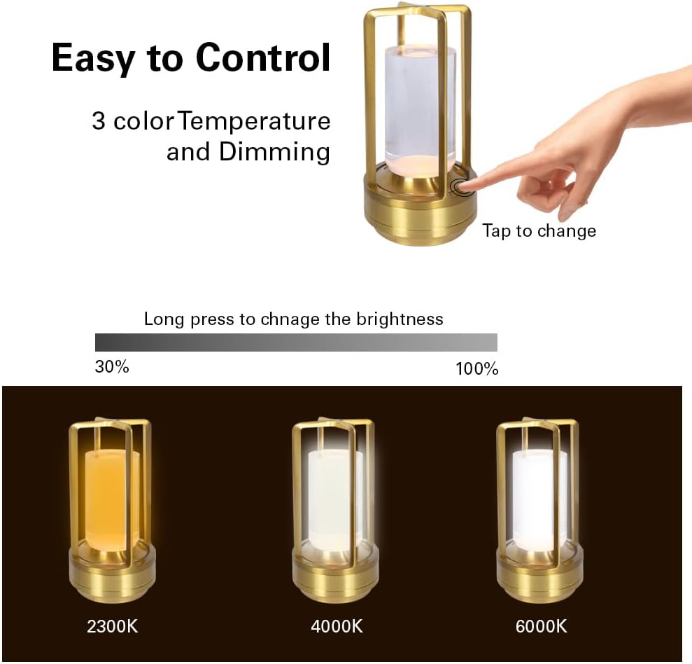 Metal Rechargeable Dimmable LED Lantern