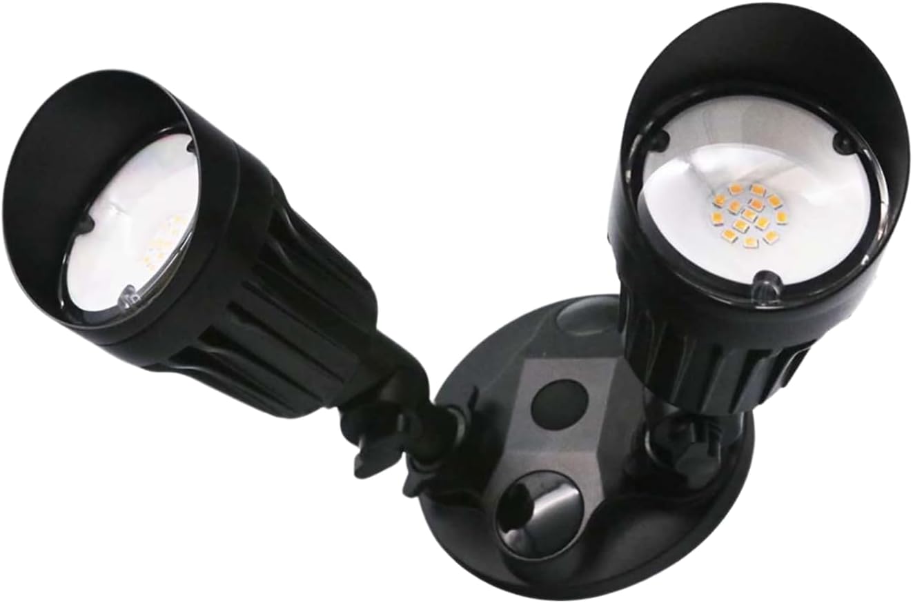 Black Dual Head Adjustable LED Bullet Outdoor Security Light