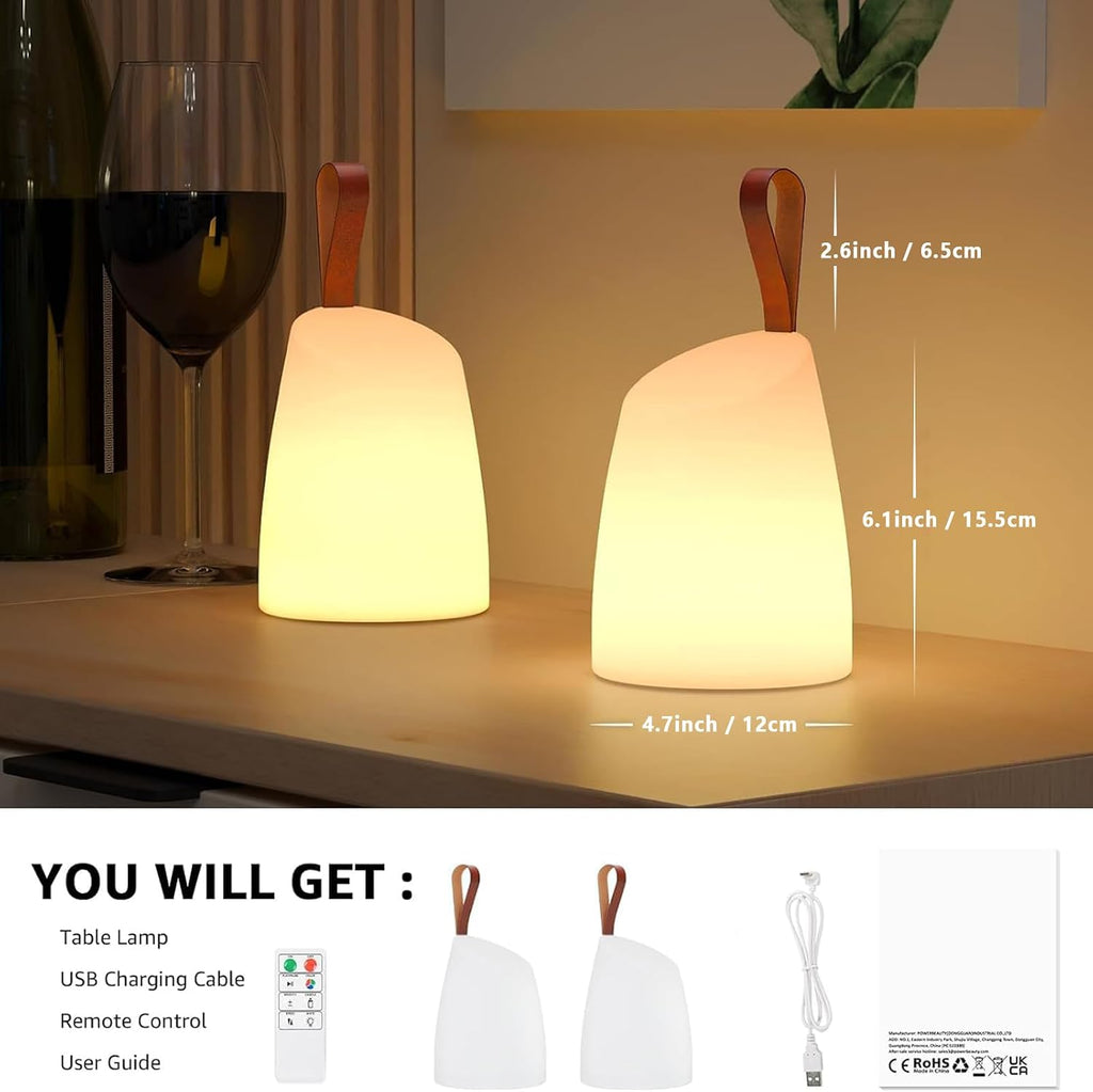 2 Pack RGB Remote Rechargeable Lanterns