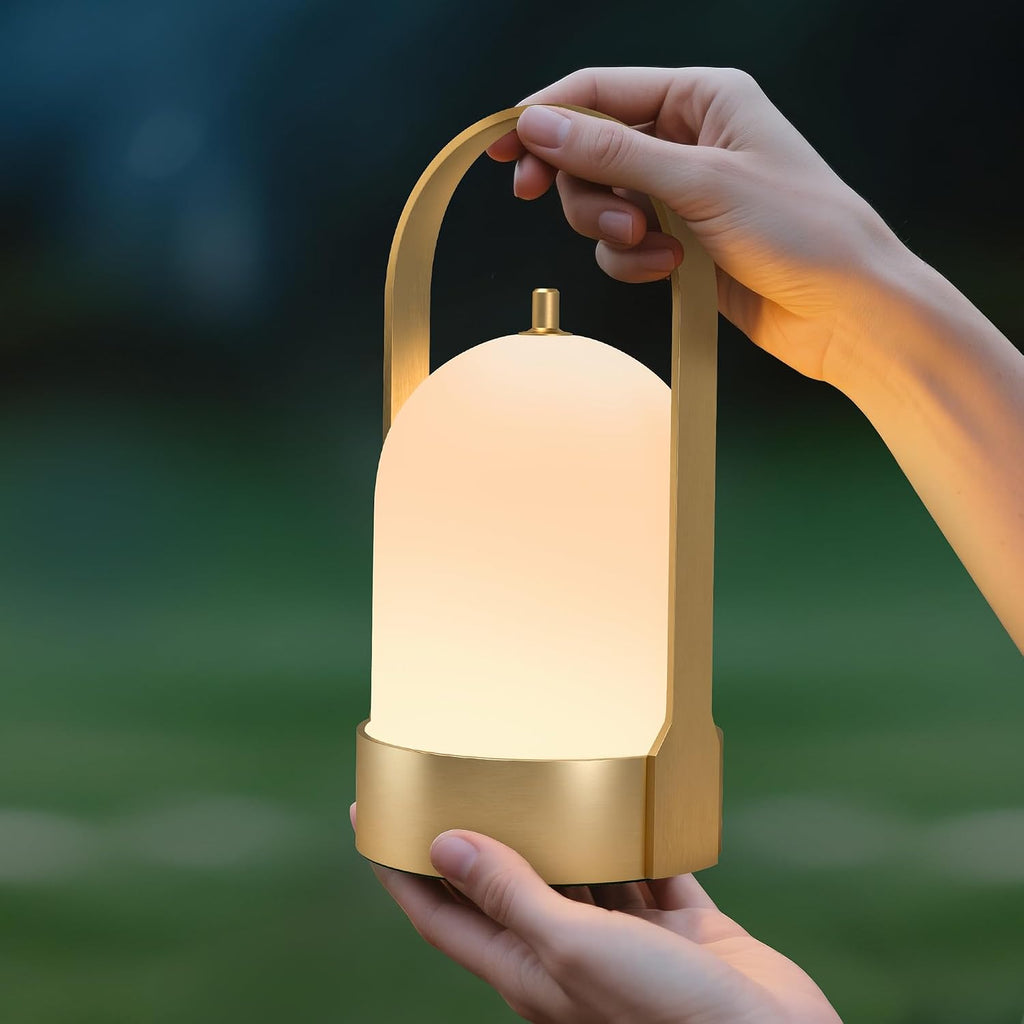 Gold Rechargeable Waterproof Table Lantern