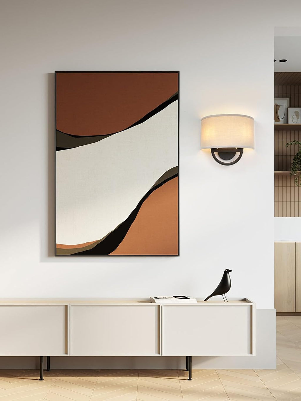 2-Light Linen Fabric Wall Sconce