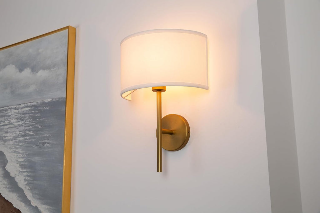 Antique Boho White Shade Wall Sconce