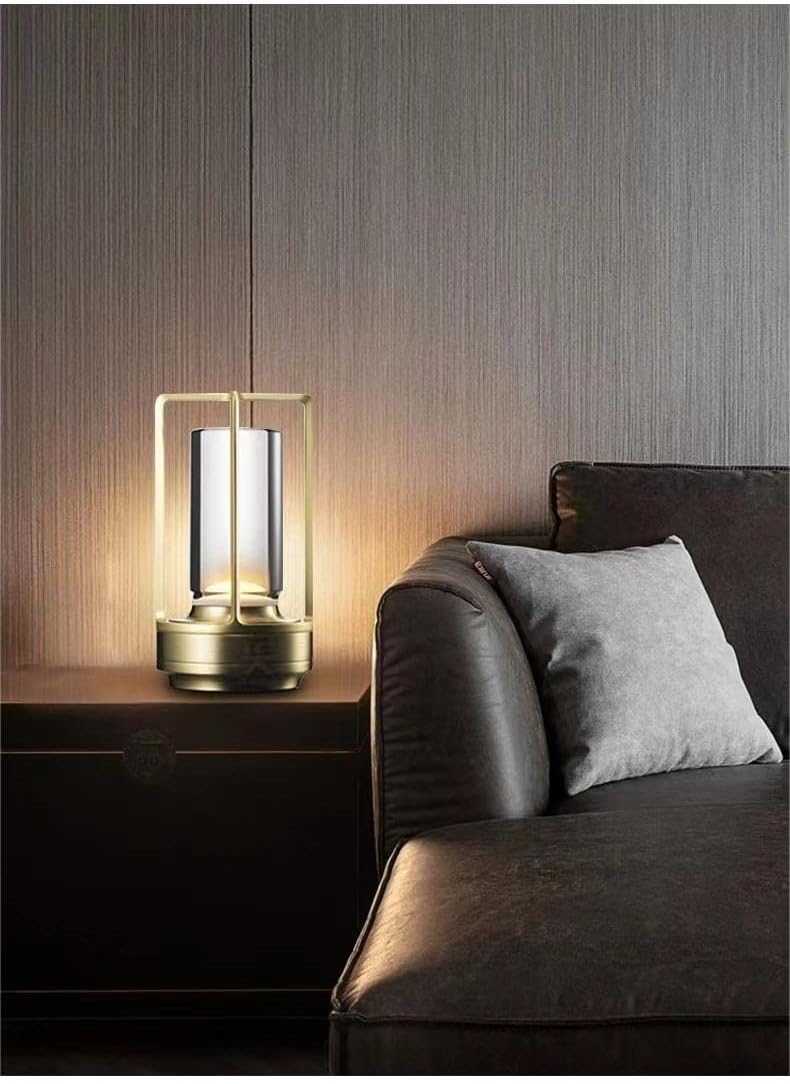 Gold Dimmable Rechargeable Metal Lamp