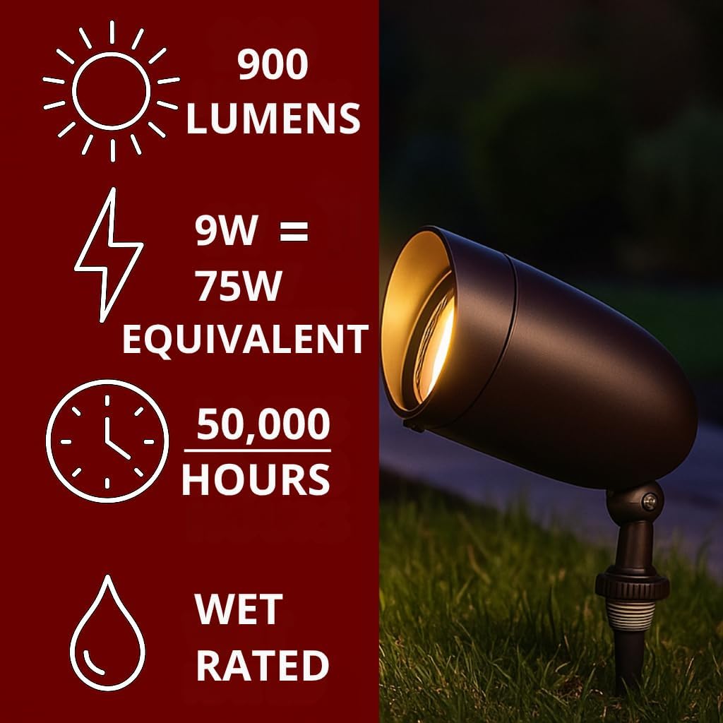 Bronze Waterproof LED Outdoor Landscape Spotlight