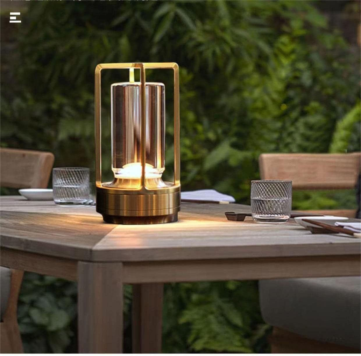 Gold Dimmable Rechargeable Metal Lamp