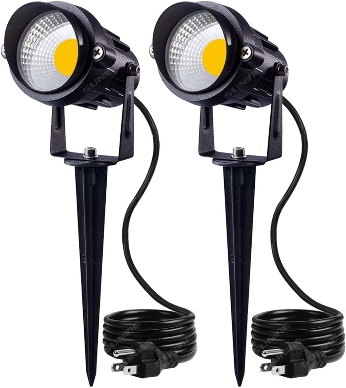 2 Pack Plug-In COB Garden Spotlights