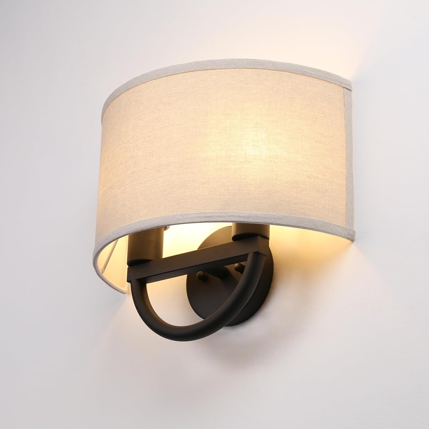 2-Light Linen Fabric Wall Sconce
