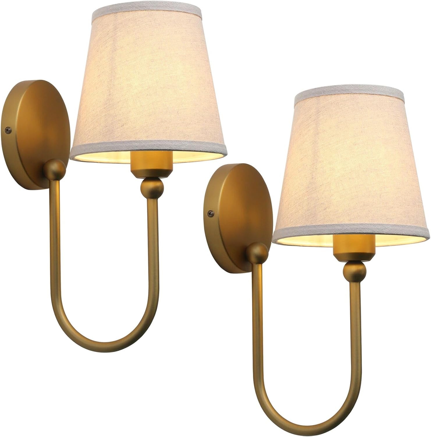 2 Antique Linen Wall Sconces