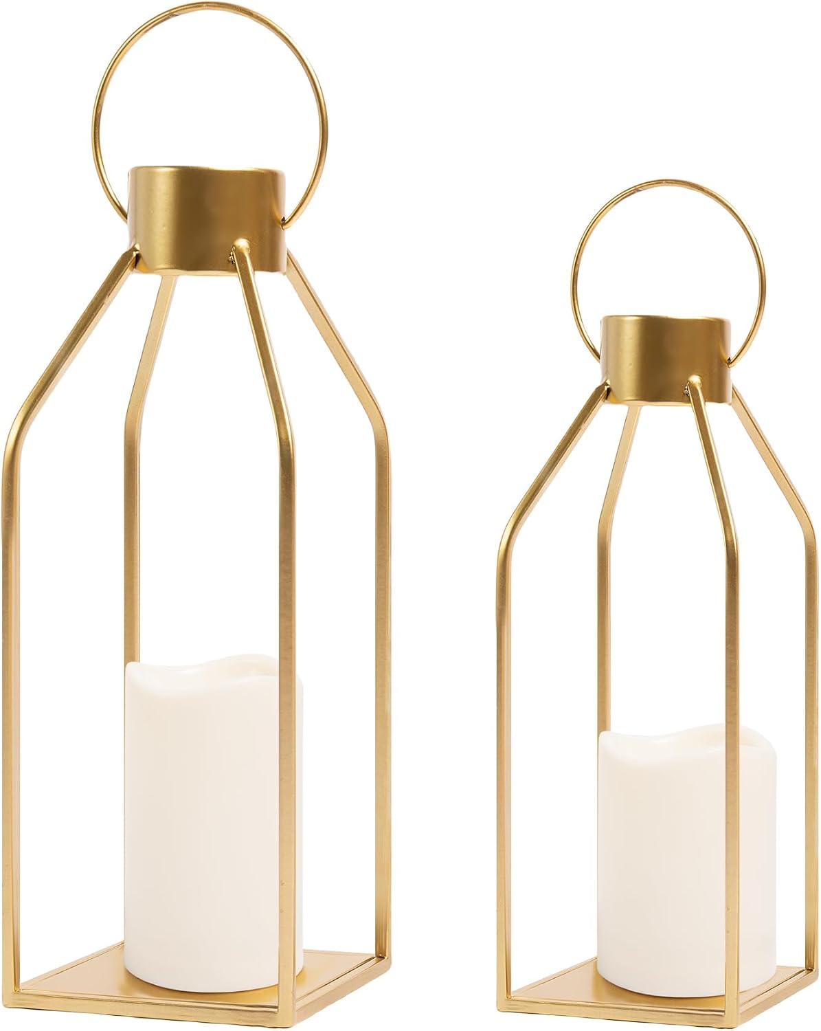 Gold Farmhouse Decorative Candle Lanterns