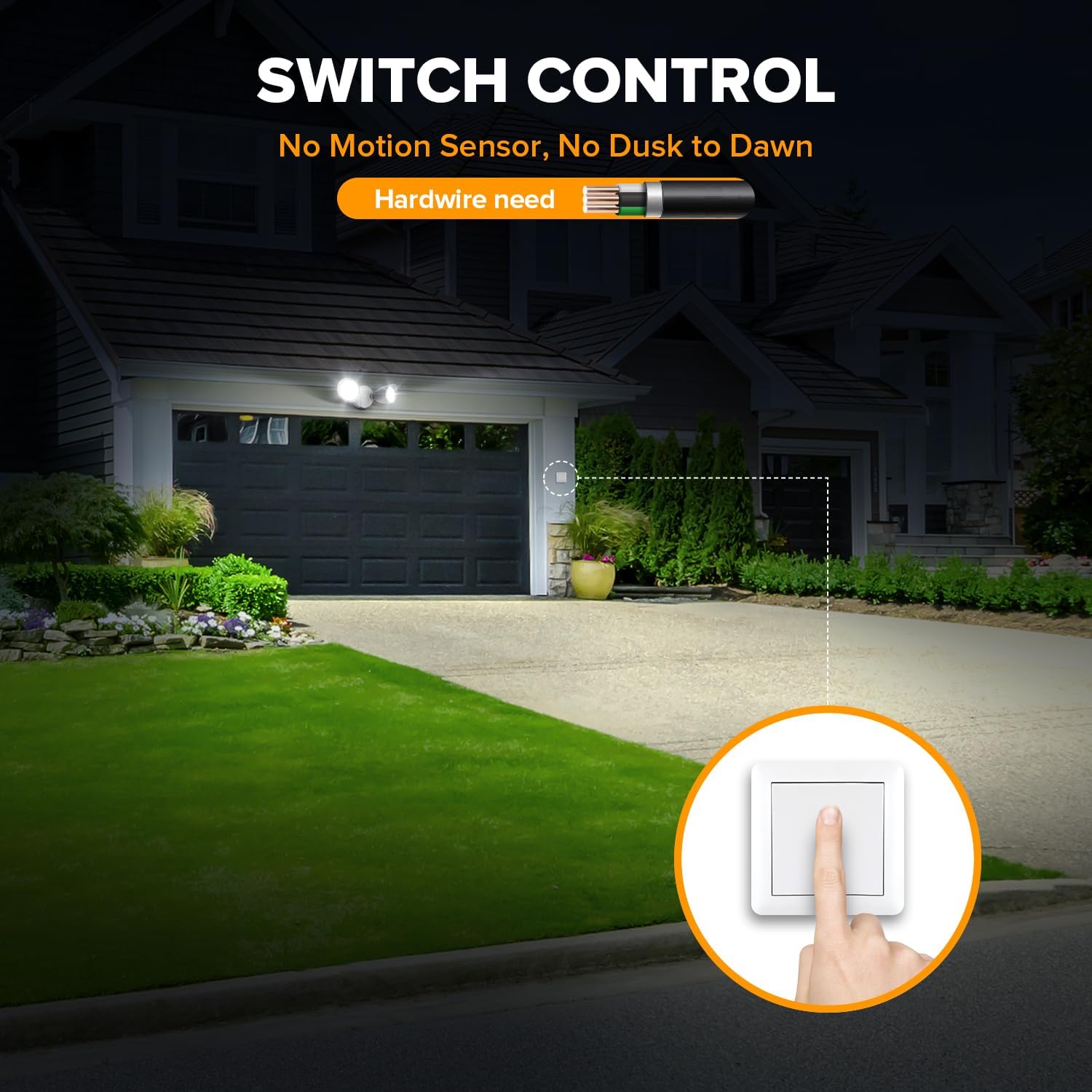 White Dual Head Full Metal LED Outdoor Security Flood Light