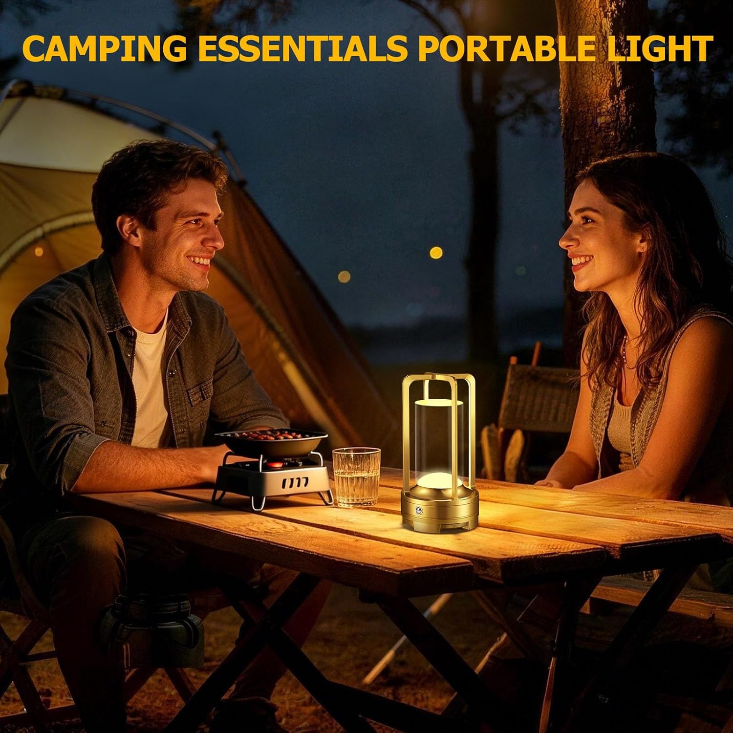 2 Pack Gold Dimmable Rechargeable Table Lamps