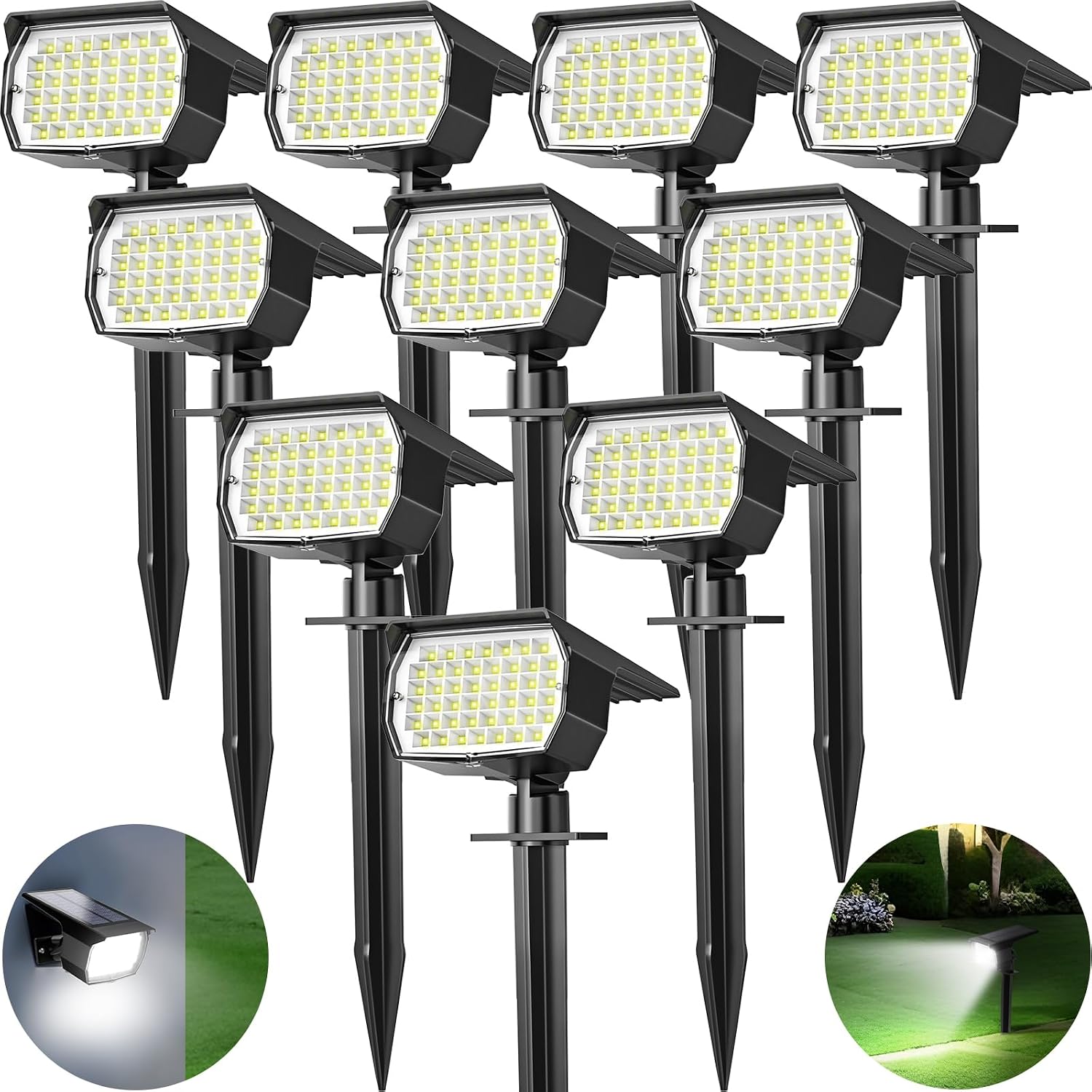 10 Pack Solar Waterproof Landscape Spotlights
