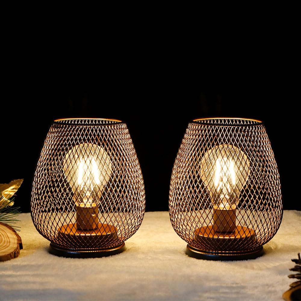 4 Pack Vintage Metal Cordless Lanterns