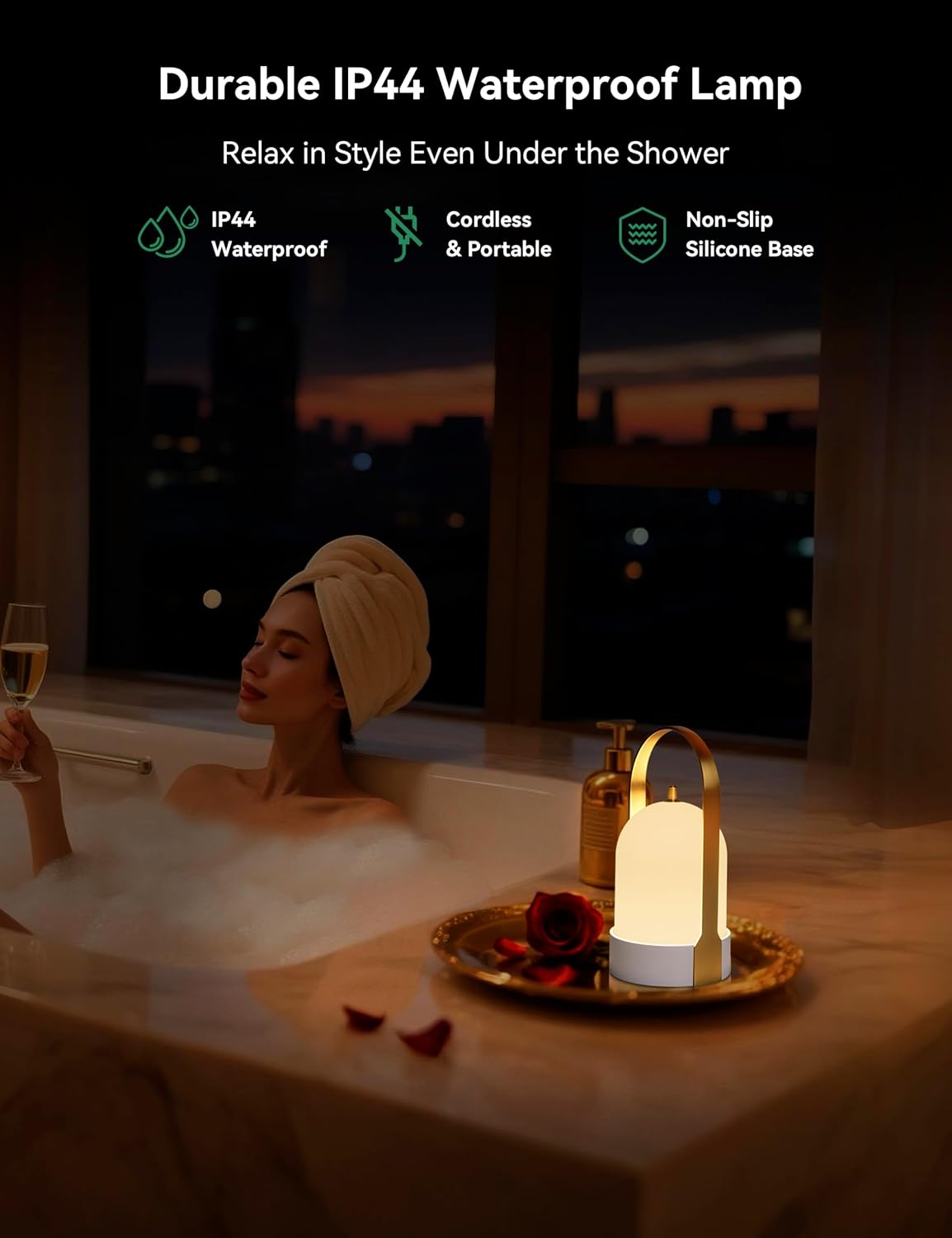 Waterproof Touch Dimmable Rechargeable Lantern