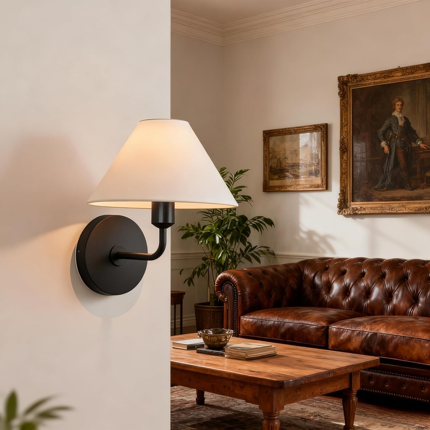 Black Linen Modern Wall Sconce