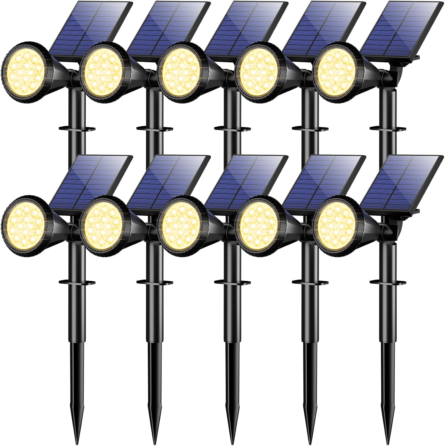 10 Pack Solar Waterproof Landscape Spotlights