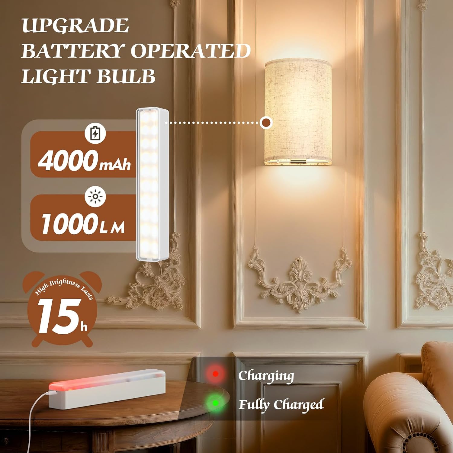 2 Rechargeable RGB Magnetic Battery Wall Sconces
