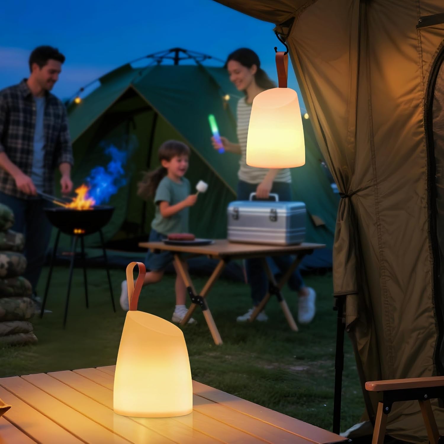 2 Pack RGB Remote Rechargeable Lanterns