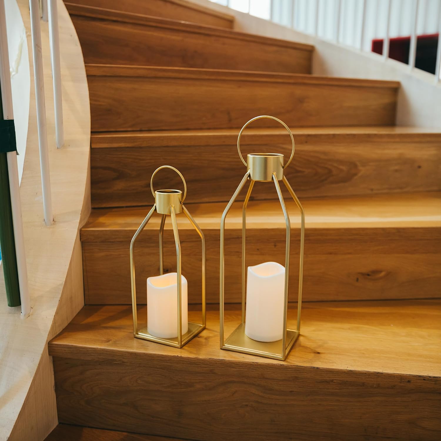 Gold Farmhouse Decorative Candle Lanterns