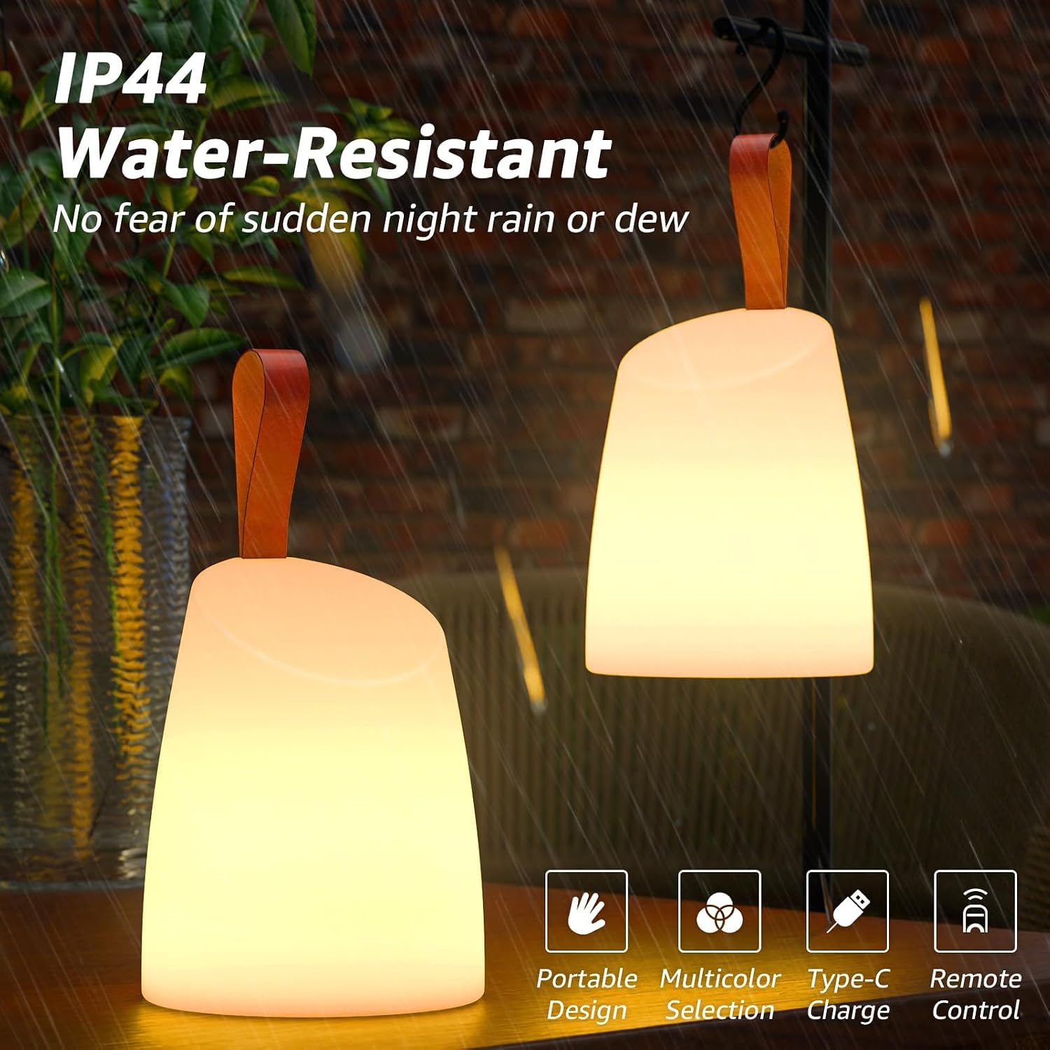 2 Pack RGB Remote Rechargeable Lanterns