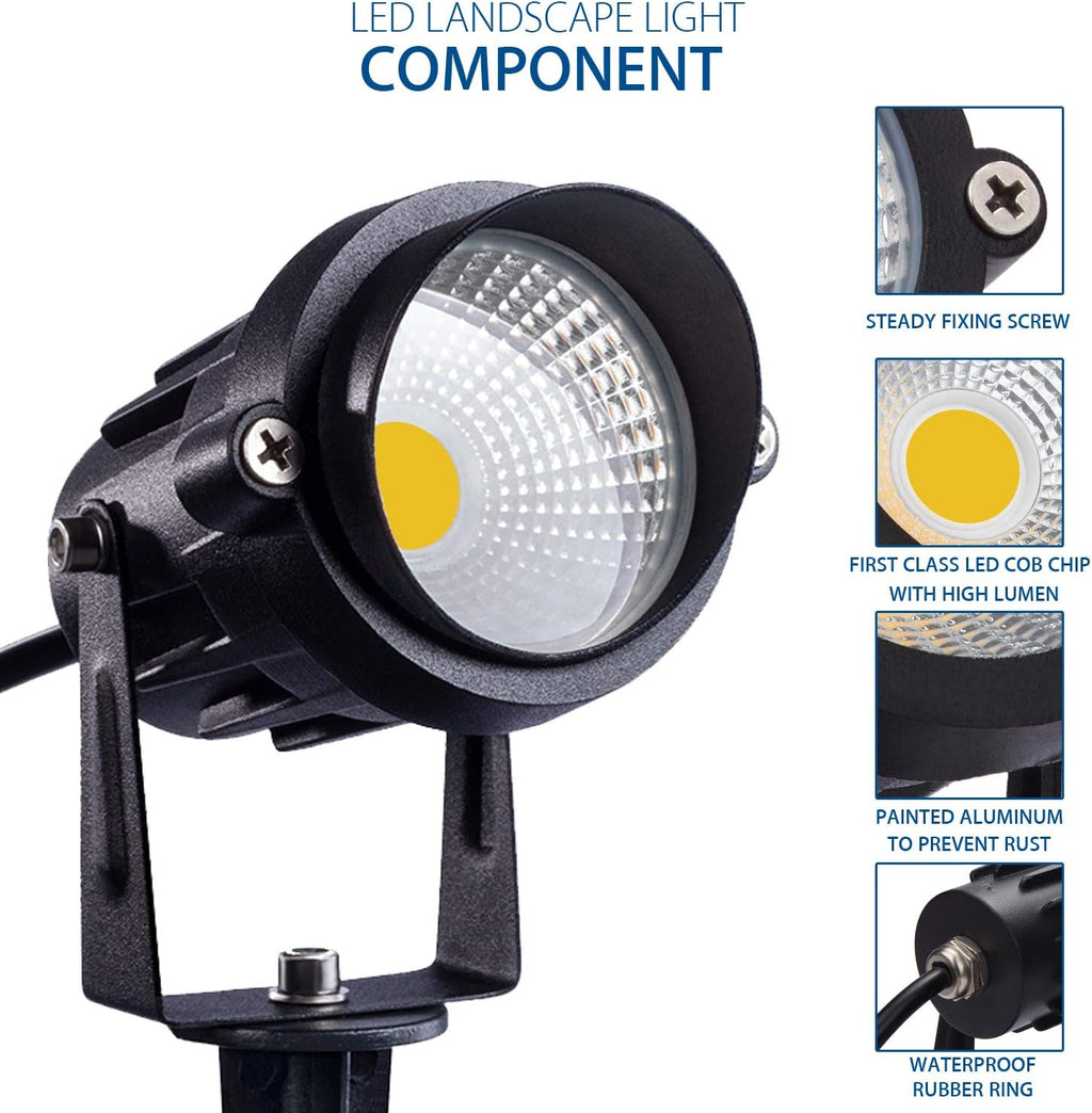 2 Pack Plug-In COB Garden Spotlights
