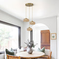 Gold Amber Glass 3-Light Globe Pendant Light