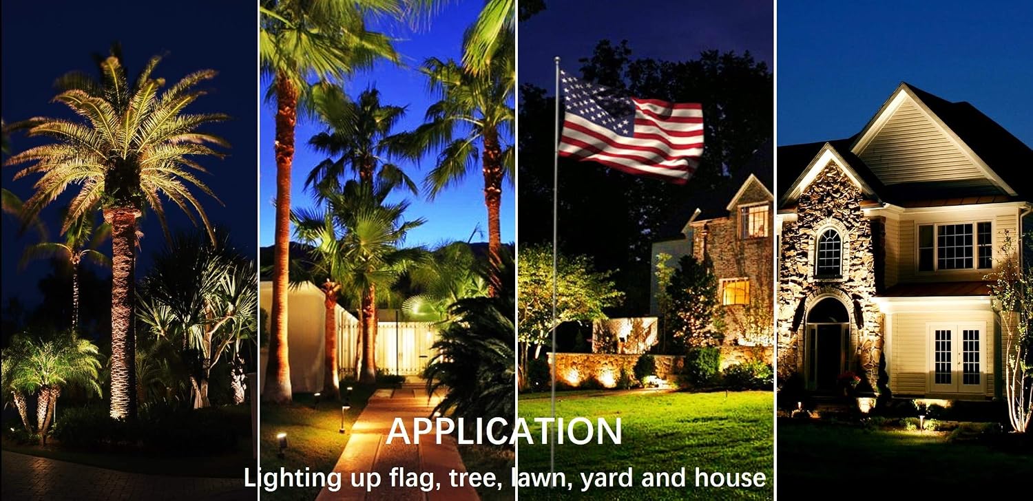 Plug-In LED Flagpole Landscape Spotlight