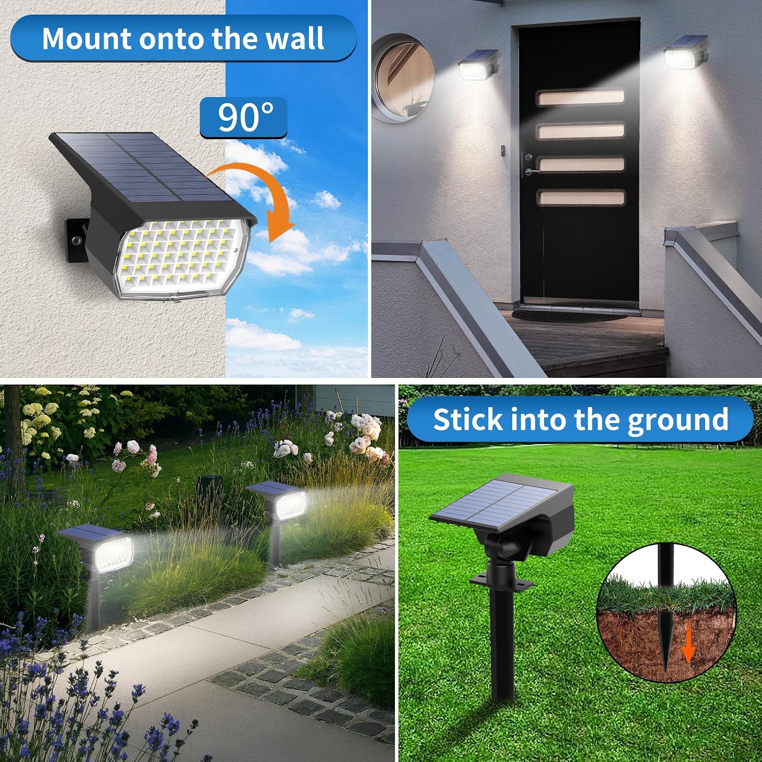 10 Pack Solar Waterproof Landscape Spotlights