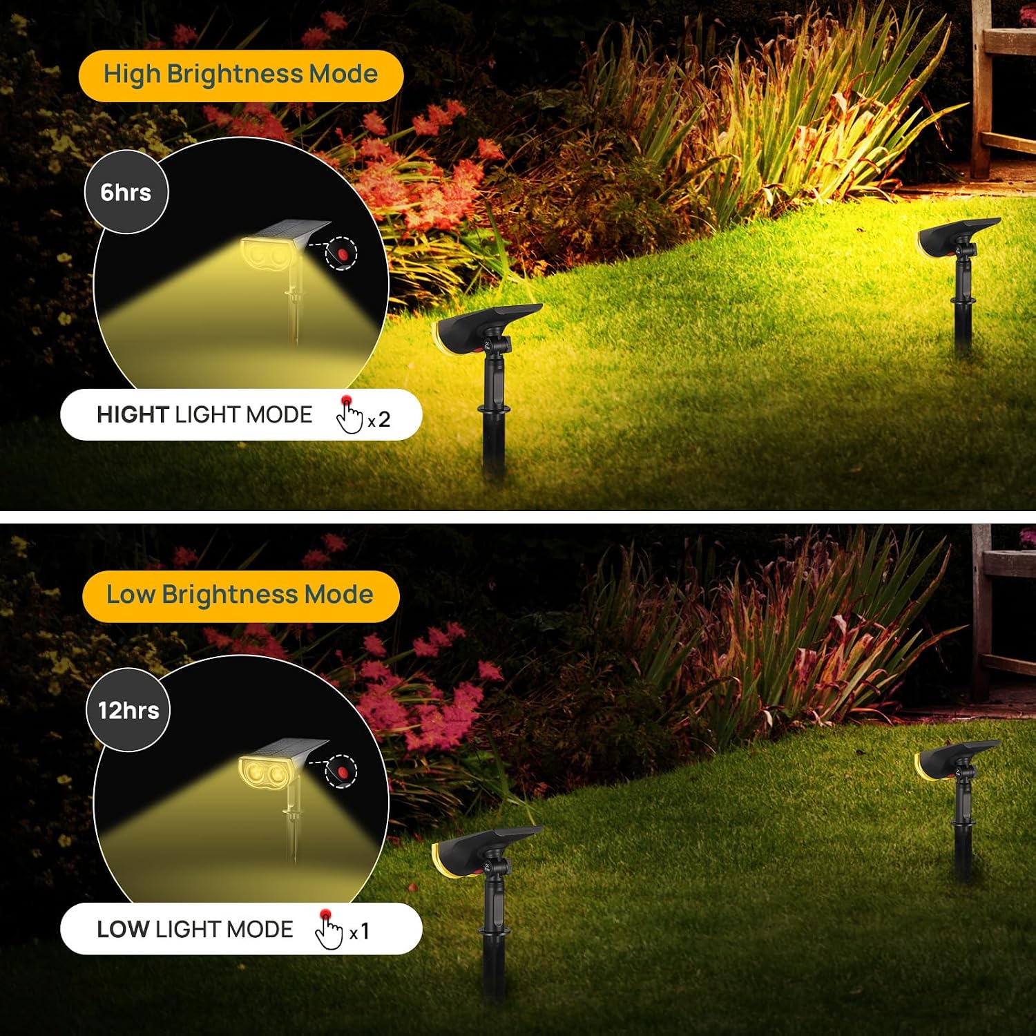 6 Pack Solar Dusk To Dawn Landscape Spotlights