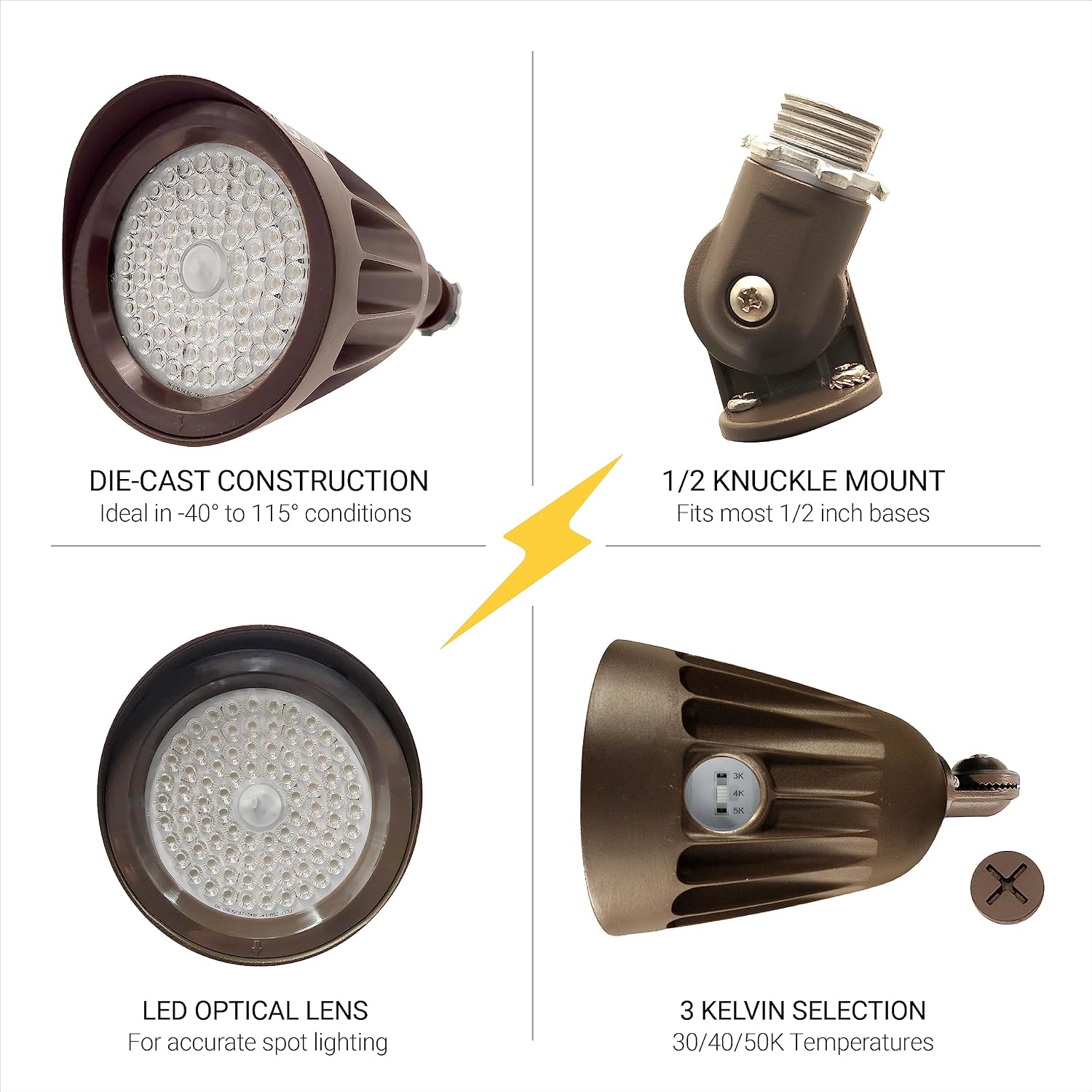 25W Bronze Selectable Color LED Bullet Landscape Spotlights