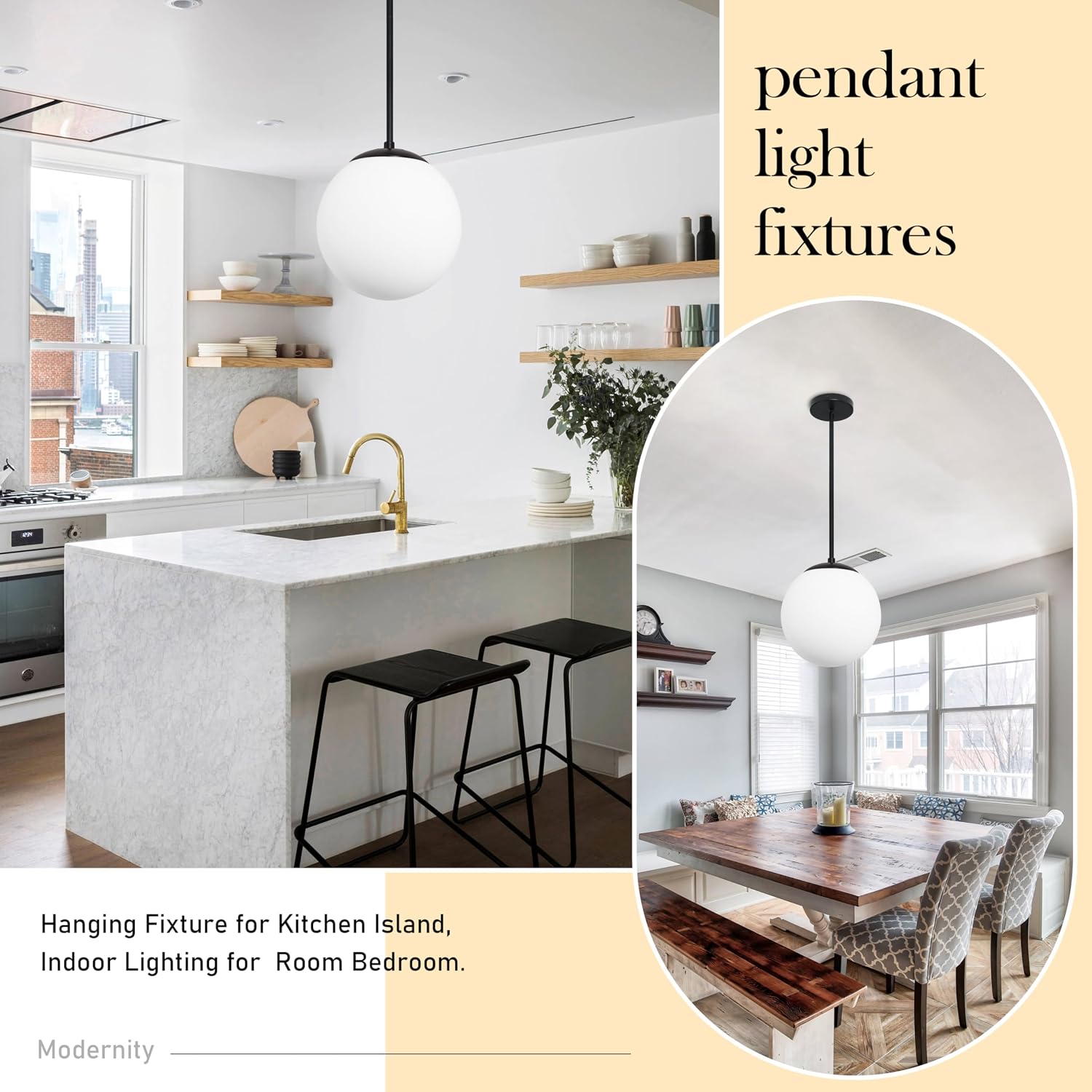 Black Milk Glass 3-Light Globe Pendant Light