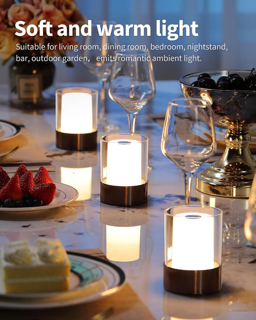 2 Pack Black Rechargeable Touch Table Lamps