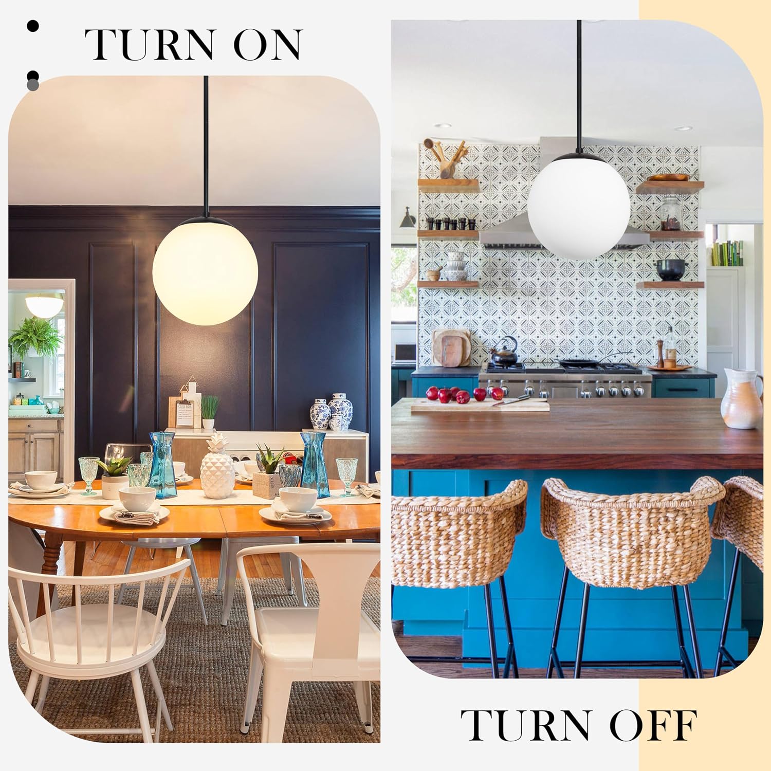 Black Milk Glass 3-Light Globe Pendant Light